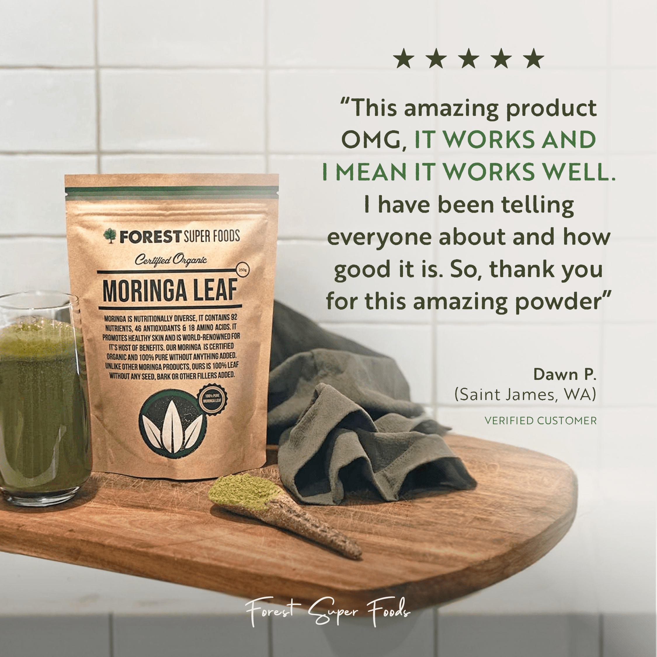 Certified Organic Moringa Leaf Powder