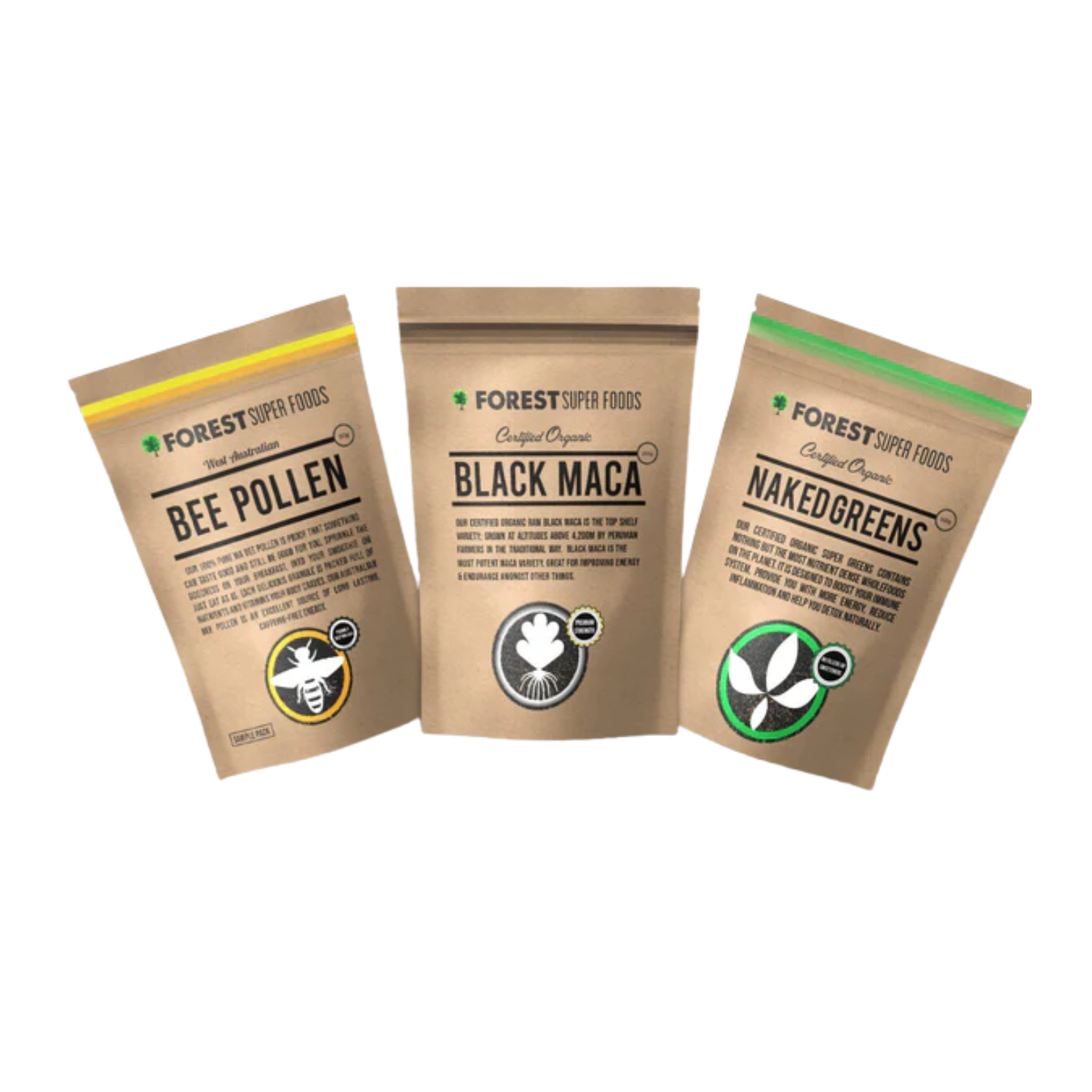 Super Food Sample Pack with nutrient-dense powders for energy and wellness. Perfect for travel.